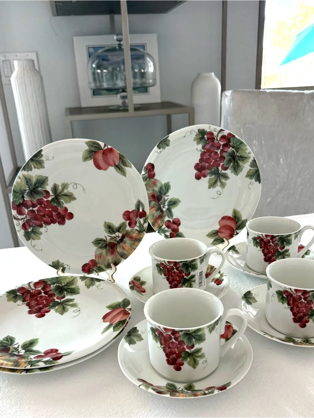 Royal Doulton 90s Vintage Grape Everyday Luxury Retired Porcelain Tea Set